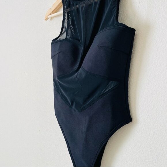 NWOT House of CB SMALL Chiara black mesh bandage bodysuit - Picture 5 of 8